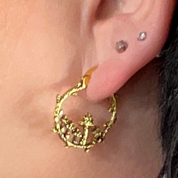 Mushroom Hoop Earrings - Picture 3 of 3